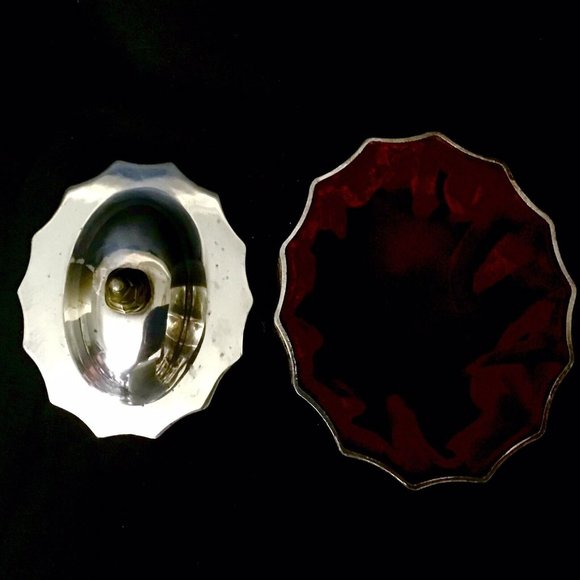 Vintage Godinger Silver Plated Red Velvet Lined Jewelry Trinket Box 1994 - Picture 3 of 7